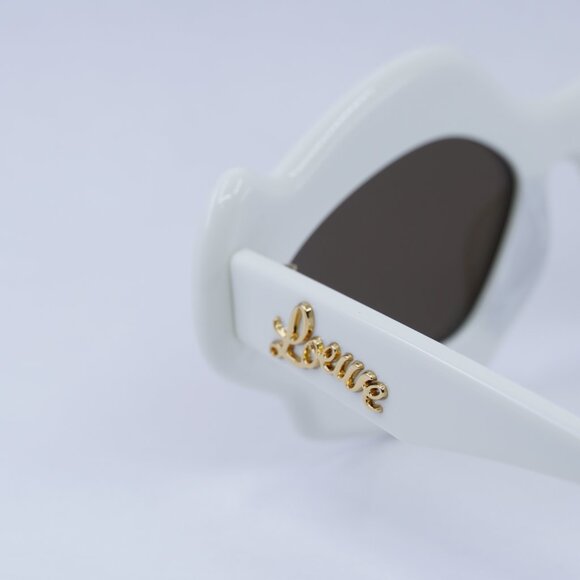 Loewe LW40109U 21E Sunglasses - Ivory Frame, Brown Lenses